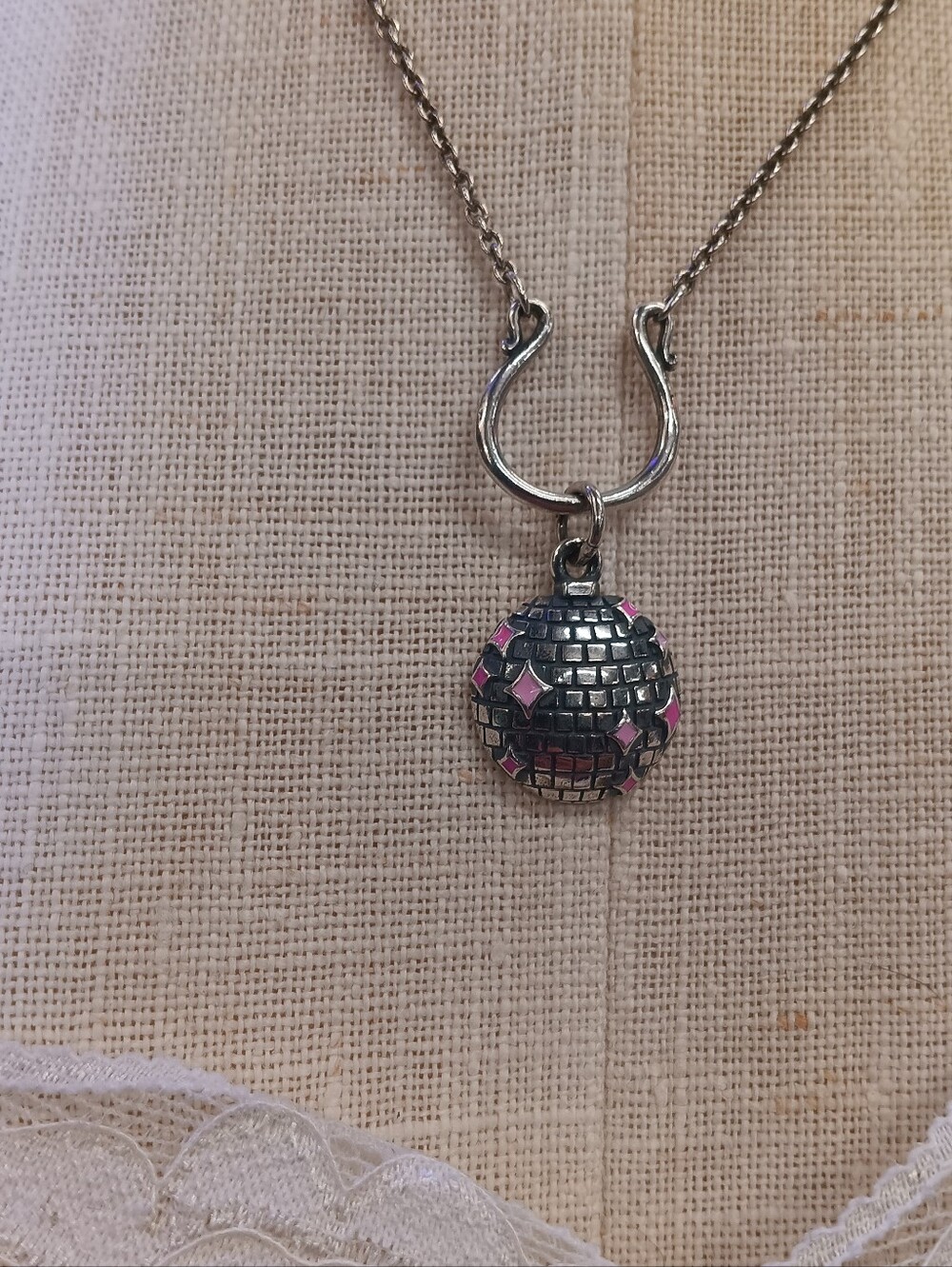 James Avery Silver Disco Ball Charm with Pink Enamel Stars New Limited - Picture 10 of 12